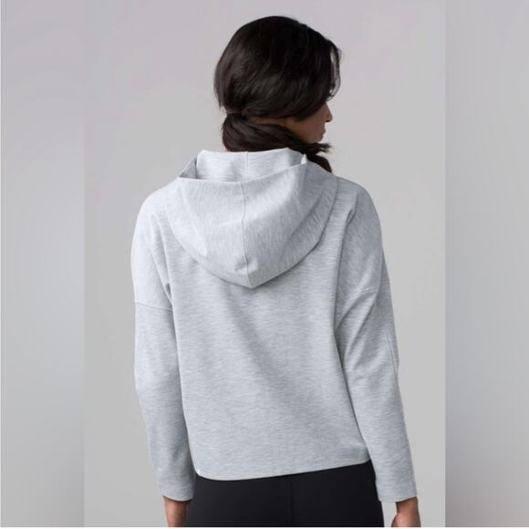 Lululemon Hoodie Womens 8 Heathered Power Gray Minimal Zip Up Athletic Sporty - Picture 2 of 9